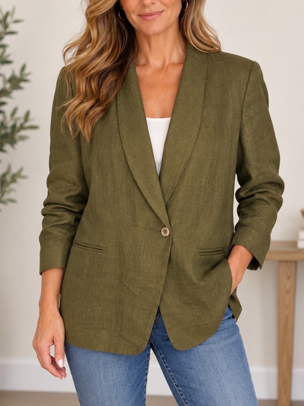 Harve Benard by Benard Holtzman Linen‎ Blend Suit Jacket